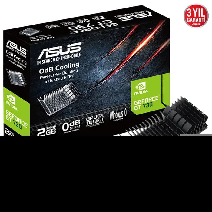 Asus Nvidia GeForce GT730 2GB 64Bit GDDR5 (Analog+HDMI+DVI) Ekran Kartı GT730-SL-2GD5-BRK