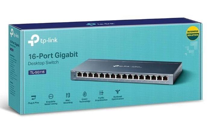Tp-Link TL-SG116 16 Port 10-100-1000 Mbps Switch Çelik Kasa