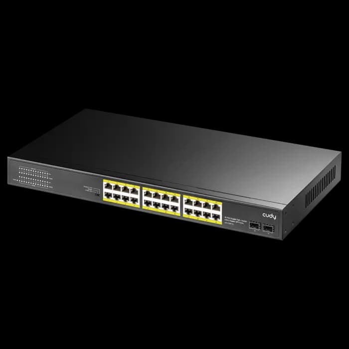 Cudy Gs1028Ps2 24 Port 10/100/1000 Yönetilemez 2 Sfp (1Gb) Rack Mount (24 Port Poe+) 300W Switch