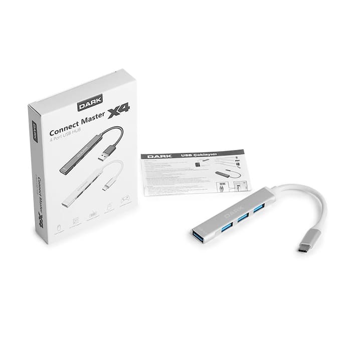 Dark Connect Master X4 Usb3.0 3Port 2.0 Hub (Dk-Ac-Usb310C)