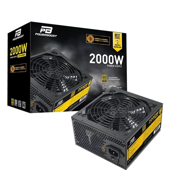PowerBoost BST-ATX2000 2000w 14cm SİYAH fan, Mining ATX PSU (Retail) JPSU-BST-ATX2000