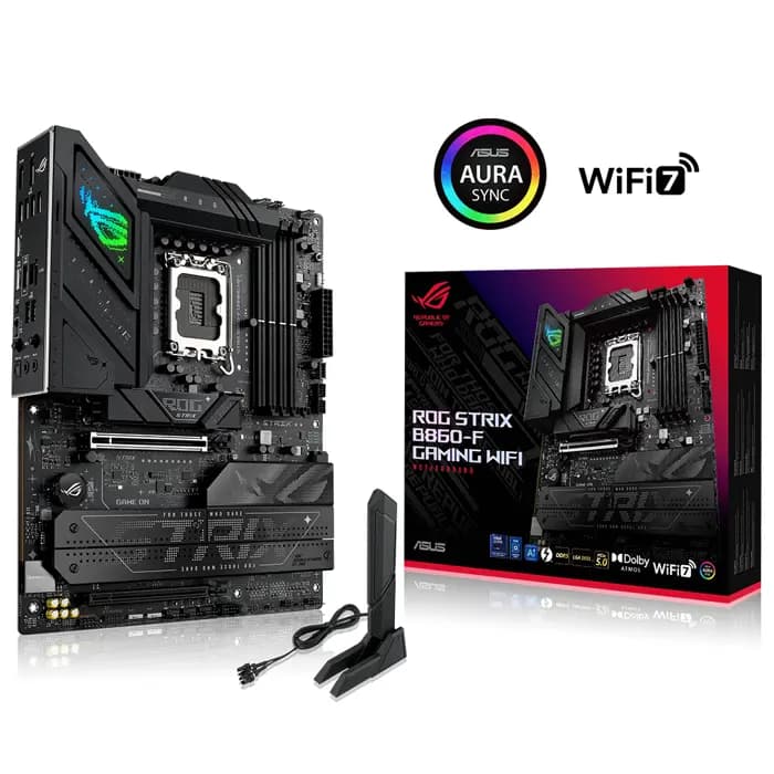 Asus ROG Strıx B860-F Gamıng Wi-Fi  DDR5 1851P DP HDMI 4xM2 RGB BT WiFi 7 ATX