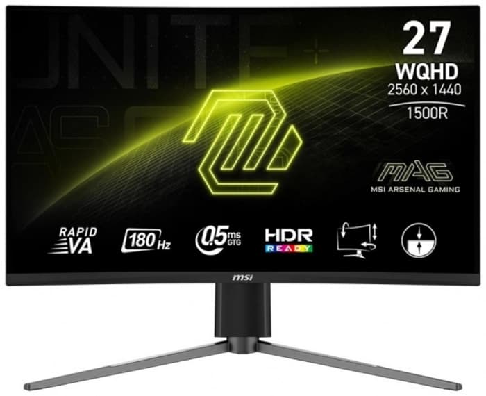 MSI 27 MAG 27CQ6PF 2560x1440 (WQHD) 16:9 CURVE 1500R RAPID VA 180HZ 0.5MS FREESYNC GAMING MONITOR