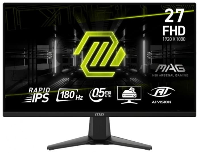 MSI 27 MAG 275F 1920x1080 (FHD) 16:9 FLAT RAPID IPS 180HZ 0.5MS(GTG) ADAPTIVE-SYNC GAMING MONITOR