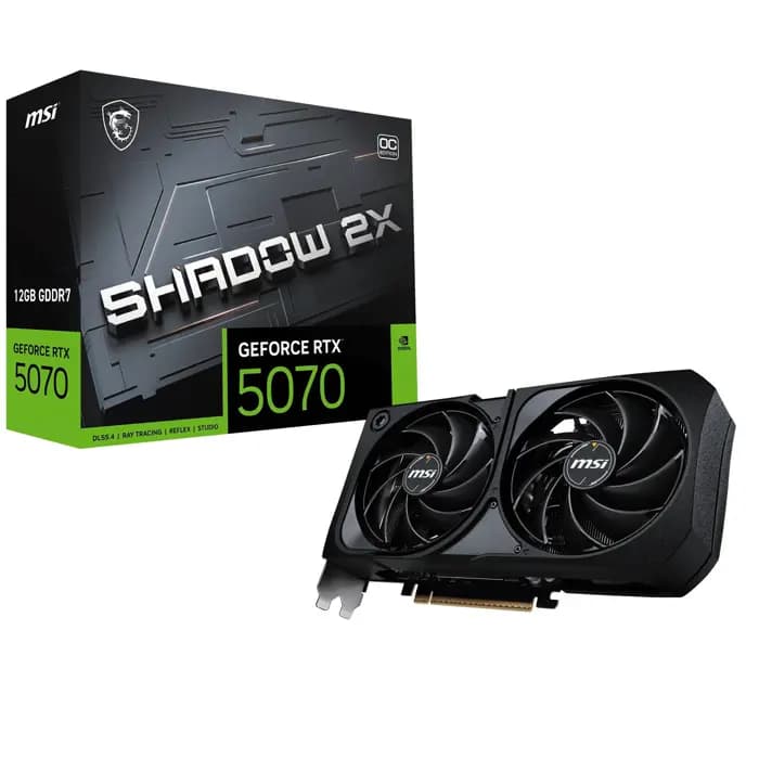 MSI VGA GEFORCE RTX 5070 12G SHADOW 2X OC RTX5070 12GB GDRR7 192B DX12 PCIE 5.0 X16 (3XDP 1XHDMI)