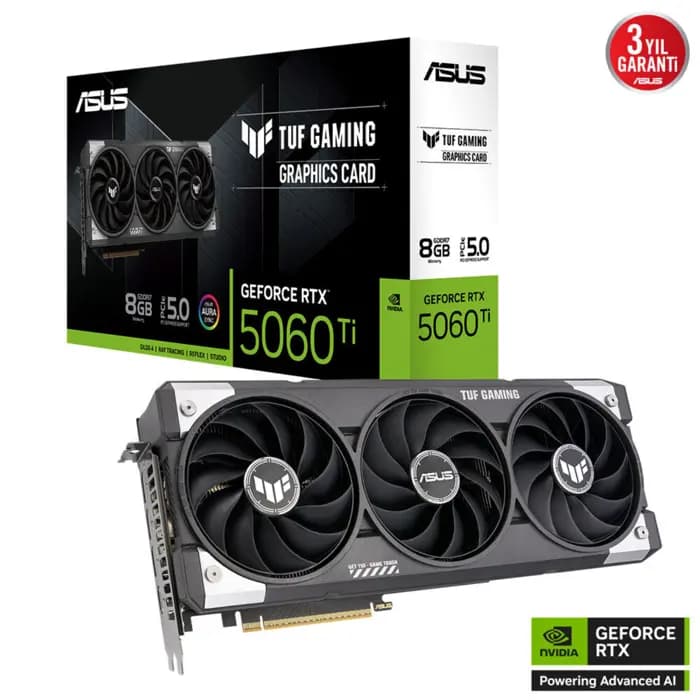 ASUS PRIME-RTX5060TI-O8G 8GB Nvidia RTX5060Ti GDDR7 128bit HDMI 3xDP 16x Ekran Kartı
