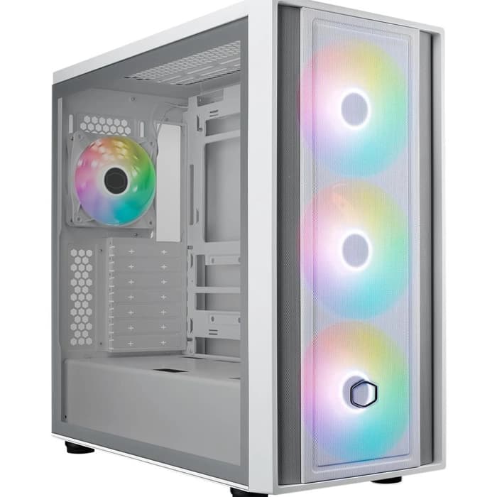 CM MasterBox 600 TG Mesh Beyaz ARGB 3x14cm Fanı, Normal ve Back-Connect Anakart Destekli ATX Kasa MB600-WGNN-S00