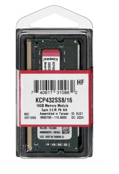 Kingston KCP432SS8/16 16GB (Tek Parça) DDR4 3200Mhz Notebook Bellek