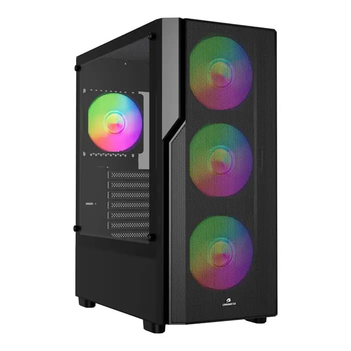 GameBooster CRUX E650B 650W 80+ USB 3.0 Mesh 4*Rainbow Fanlı Mid-T E-ATX Gaming Siyah Kasa C01 BLACK