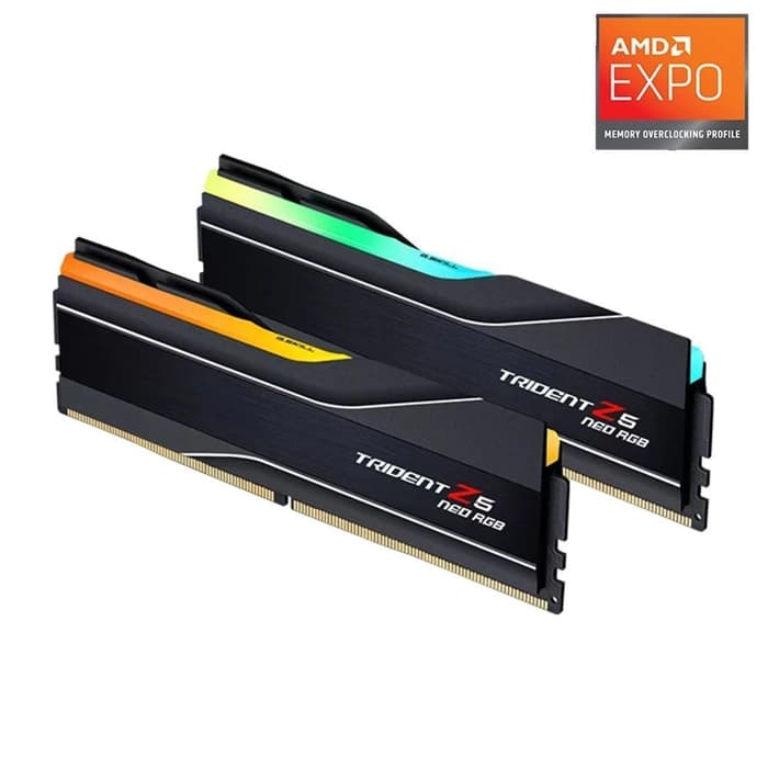 F5-6000J2636H16GX2-TZ5NR GSKILL TZ5 Neo RGB Siyah DDR5-6000Mhz CL26 32GB (2x16GB) DUAL (26-36-36-96) 1.45V AMD EXPO Teknoloj