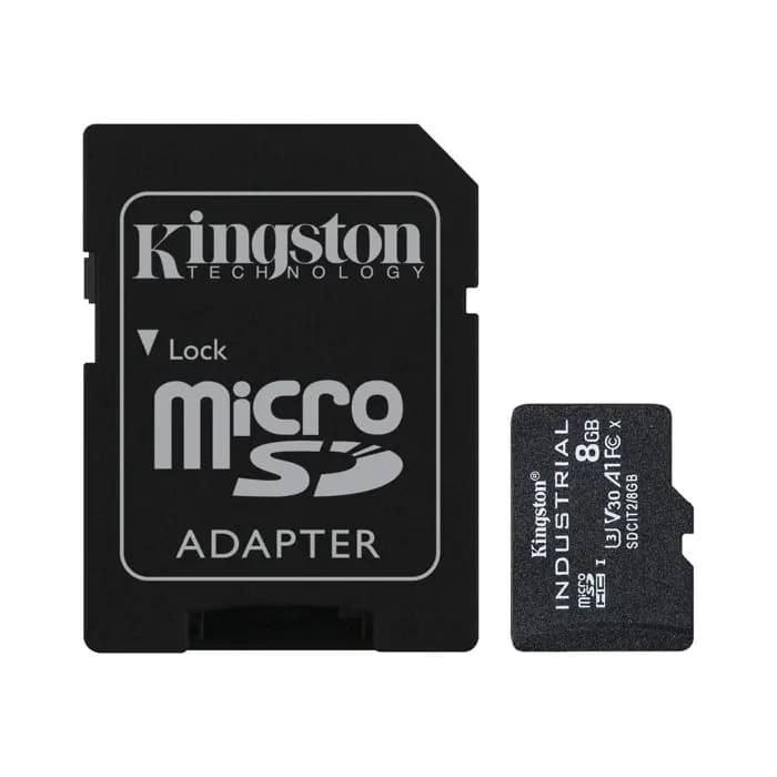 Kingston SDCIT2/8GB 8GB microSDHC Industrial C10 A1 pSLC Card + SD Adapter Hafıza Kartı