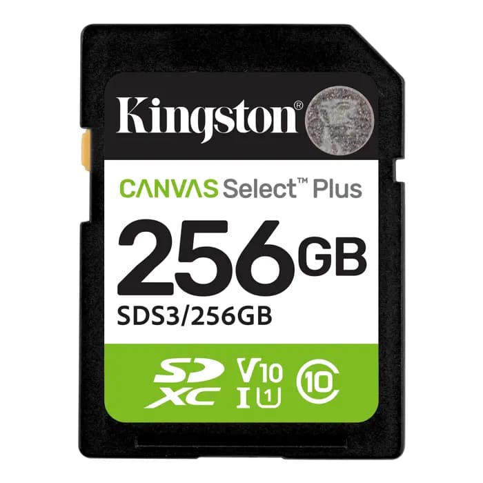 Kingston SDS3/256GB 256GB SDXC Canvas Select Plus Gen3 150MB-s C10 UHS-I U1 V10 Hafıza Kartı