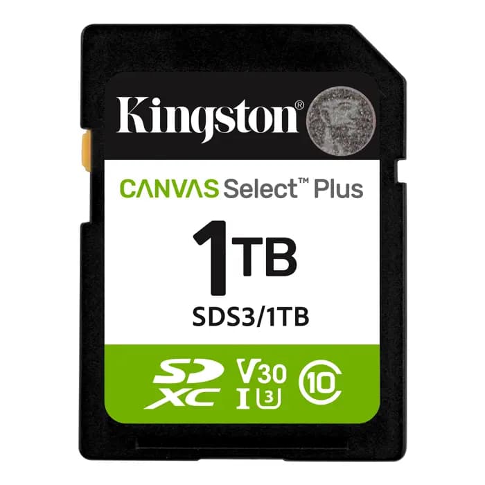 Kingston SDS3/1TB 1TB SDXC Canvas Select Plus Gen3 150MB-s C10 UHS-I U3 V30 Hafıza Kartı
