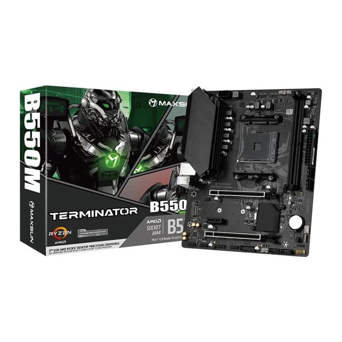 Maxsun Terminator B550M AM4 DDR4 3800 Mhz M.2 HDMI mAtx AMD Anakart MS-TRM-B550M