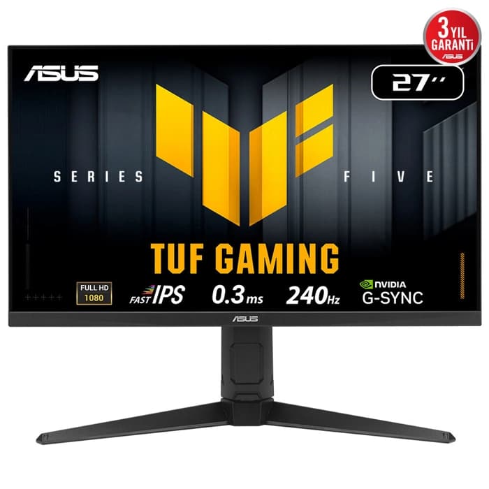 ASUS TUF GAMING VG279QML5A 27 Fast IPS 1920x1080 0.3ms 240Hz 350cd DP HDMI Hoparlör VESA 3YIL ELMB SYNC 99% sRGB Gaming AI YÜKSEKLİK AYARLI MONİTÖR