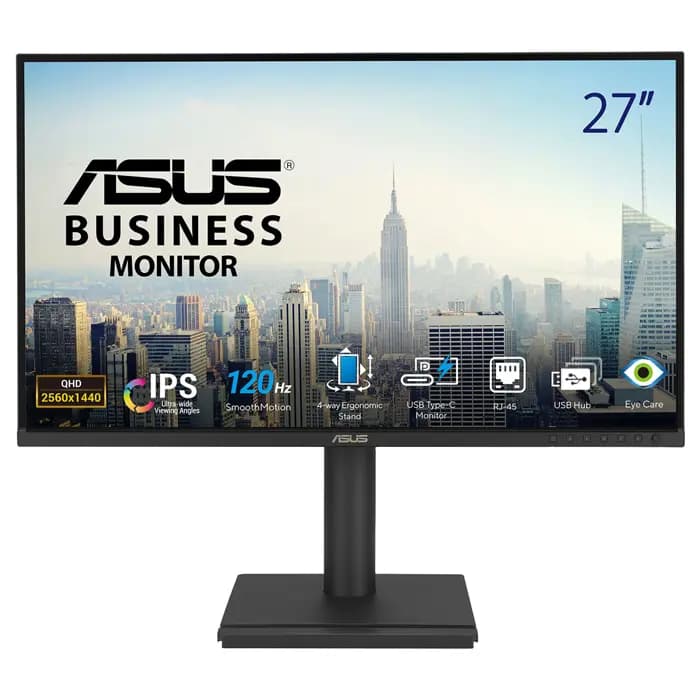 ASUS KURUMSAL BE27ACGN 27 IPS 2560x1440 5ms 120Hz 350cd DP HDMI USB-C RJ45 Hoparlör VESA 3YIL DÜŞÜK MAVİ IŞIK EYE CARE PİVOT DOCKING MONİTÖR
