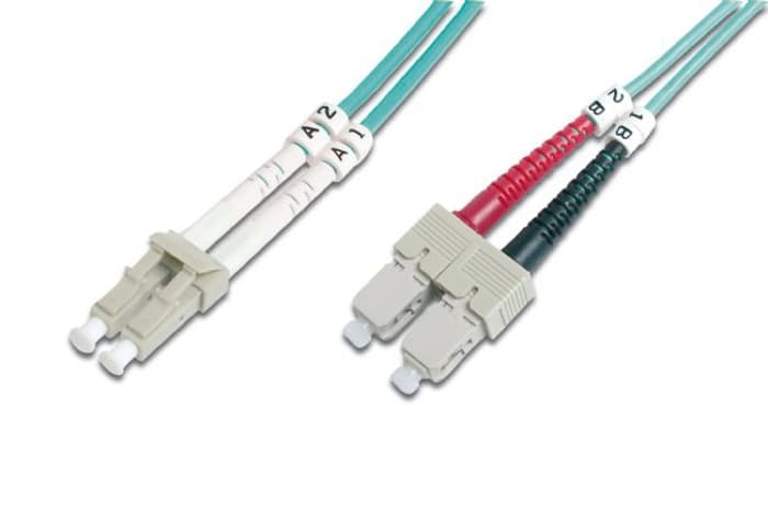 DK-2532-02/3 Digitus LC-SC Fiber Optik Patch Kablo, 2 metre, Multimode, Duplex, 50/125, OM3