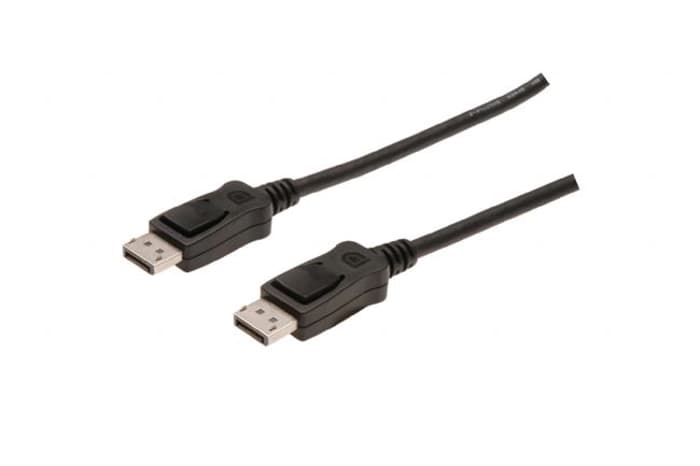 AK-340100-150-S DisplayPort Bağlantı Kablosu, DP Erkek - DP Erkek, 15 metre, kilit mekanizmalı, DP, 1.2 uyumlu, UL, siyah renk