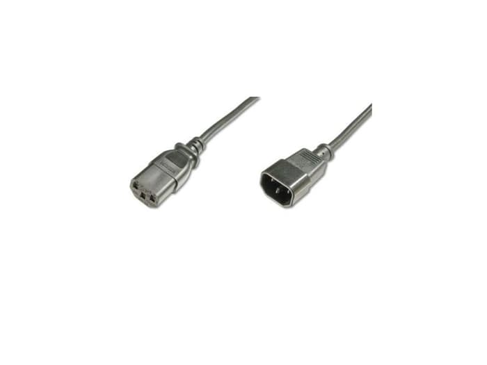AK-440201-012-S PC-Monitör Arası Güç Kablosu, C14 erkek - C13 dişi, 1.2 metre, H05VV-F 3G 0.75qmm, siyah renk