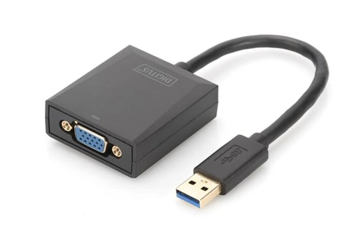 DA-70840 Digitus USB 3.0 VGA Grafik Adaptörü Giriş: 1 x USB 3.0 USB-A erkek Çıkış: 1 x VGA (HD15) dişi (Full HD 1080p) Plastik