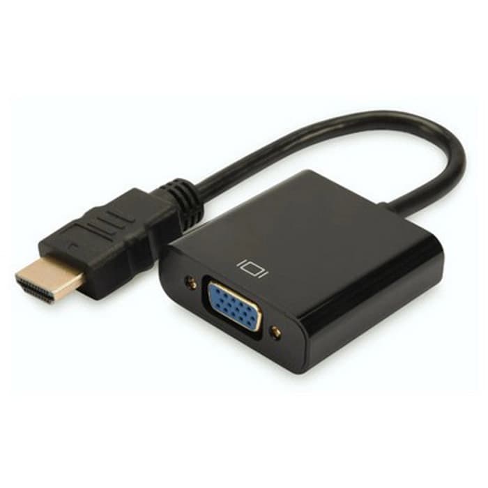 DA-70461 Hdmi <-> VGA Çevirici Adaptör, Giriş: Hdmi A erkek, 3,5mm audio dişi, Çıkış: VGA dişi, siyah renk