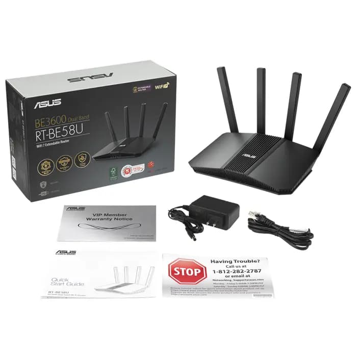 ASUS RT-BE58U WIFI7 BE3600 WIFI7 DUAL-BAND GIGABIT EXTENDABLE ROUTER