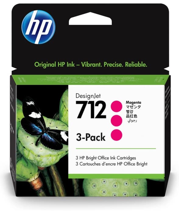 3ED78A - HP 3ED78A 712 3-Pack 29-ml Magenta Desig