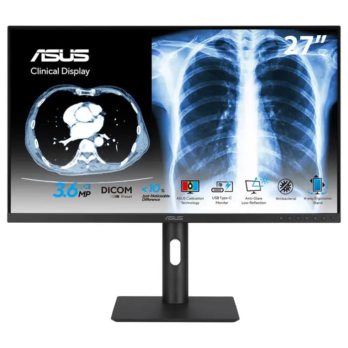 ASUS KLİNİK MONİTÖR MH2741A 27 IPS 3.6MP 2560x1440 5ms 75Hz 350cd DP HDMI USB-C YOK VESA 3YIL AGLR DICOM PART 14 GSDF DICOM ÖN AYARI OTOMATİK KALİBRASYON JND %10 ANTİBAKTERİYAL KAPLAMA DAISY CHAIN